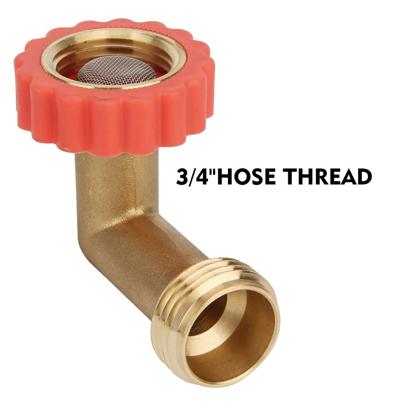 Solimeta 90-Degree Hose Elbow for RVs, Lead-Free Hose Protector with Water Filter, Garden Hose Adapter, 2 Pack - Image 2